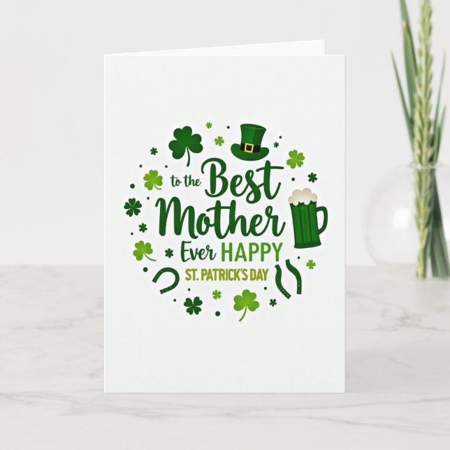 Beste Mama St. Patrick's Day Karte (Vorderseite)