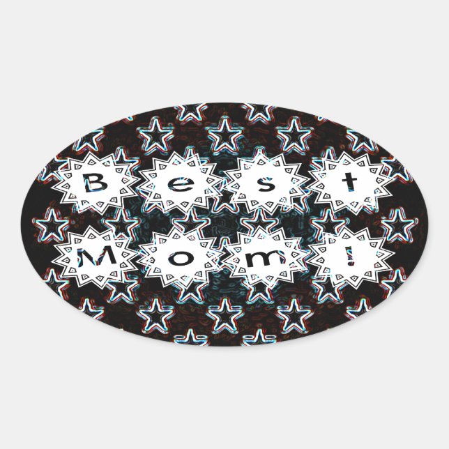 Beste Mama Stars auf Neon Sticker (Vorderseite)