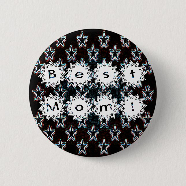 Beste Mama Stars in Neon Button (Vorderseite)