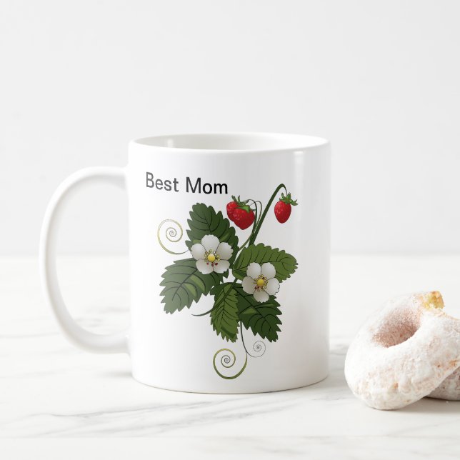 Beste Mama süße Rose Kaffeetasse (Mit Donut)