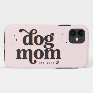 Beste Mama Trendy Retro Typografie und Pawprint Case-Mate iPhone Hülle