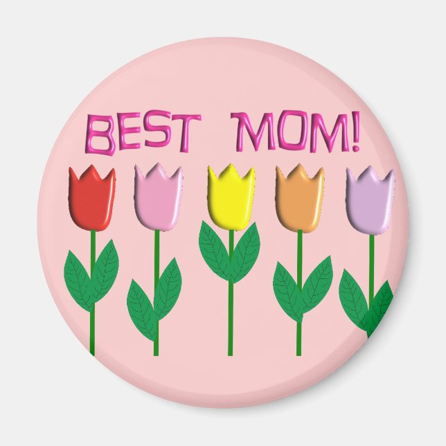 Beste Mama Tulips Design Geschenke Magnet (Vorne)