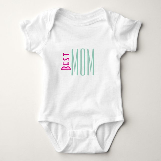 Beste Mama Typografie Baby Bodysuit Baby Strampler (Vorderseite)