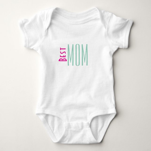 Beste Mama Typografie Baby Bodysuit Strampler (Vorderseite)