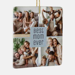 Beste Mama überhaupt 5 Fotos Staubblau Muttertag Keramikornament