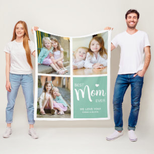 Beste Mama überhaupt Foto-Collage Türkis Fleecedecke