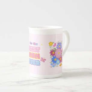 Beste Mama überhaupt Groovy Pastell Blumen zum Mut Prozellantasse