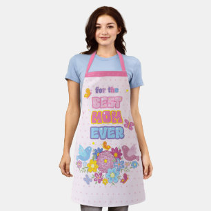 Beste Mama überhaupt Groovy Pastell Blumen zum Mut Schürze