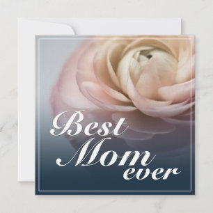 Beste Mama überhaupt mit großer rosa Rose Feiertagskarte