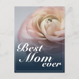 Beste Mama überhaupt mit großer rosa Rose Feiertagspostkarte
