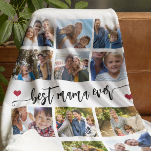 Beste Mama überhaupt moderne 12-Foto-Collage Fleecedecke