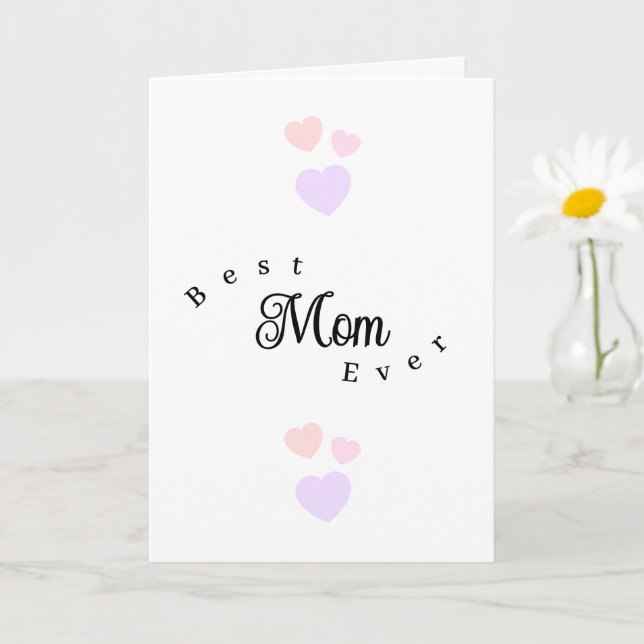 Beste Mama überhaupt Moderne Herzen Alles Gute zum Karte (Kleine Pflanze)