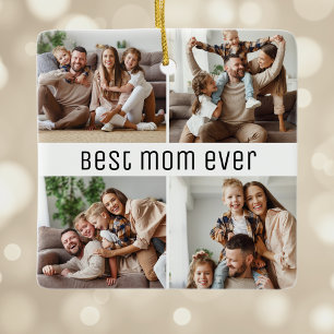 Beste Mama überhaupt Muttertag 5 Foto-Collage Keramikornament