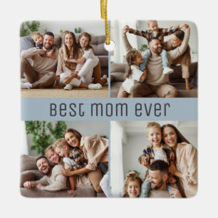 Beste Mama überhaupt Muttertag 5 Fotos Staubblau Keramikornament
