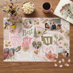 Beste Mama überhaupt Muttertags-Scrapbook-Fotocoll Puzzle