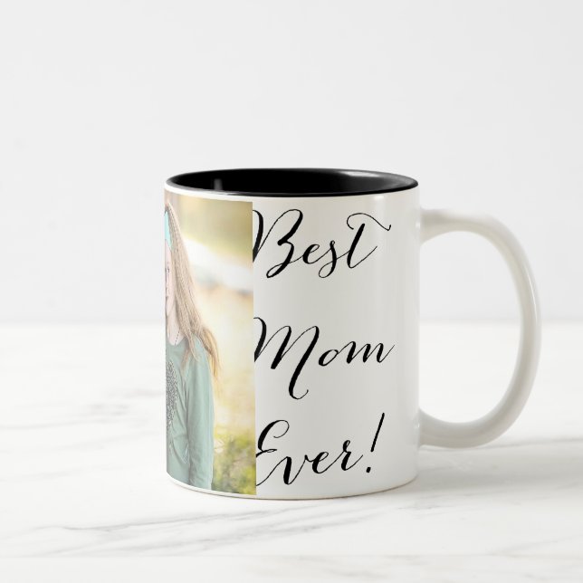 "Beste Mama-überhaupt" personalisierte Foto-Tasse Zweifarbige Tasse (Rechts)