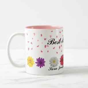 Beste Mama überhaupt Personalisiertes florales Geb Zweifarbige Tasse