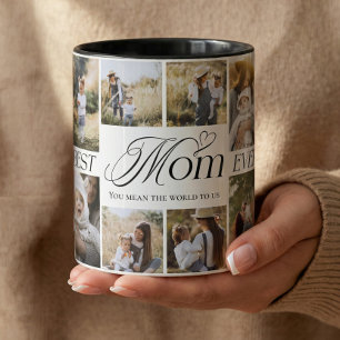 Beste Mama überhaupt Personalisiertes Fotocollage Tasse