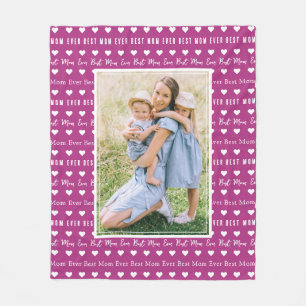 Beste Mama überhaupt Pink Foto  Fleecedecke