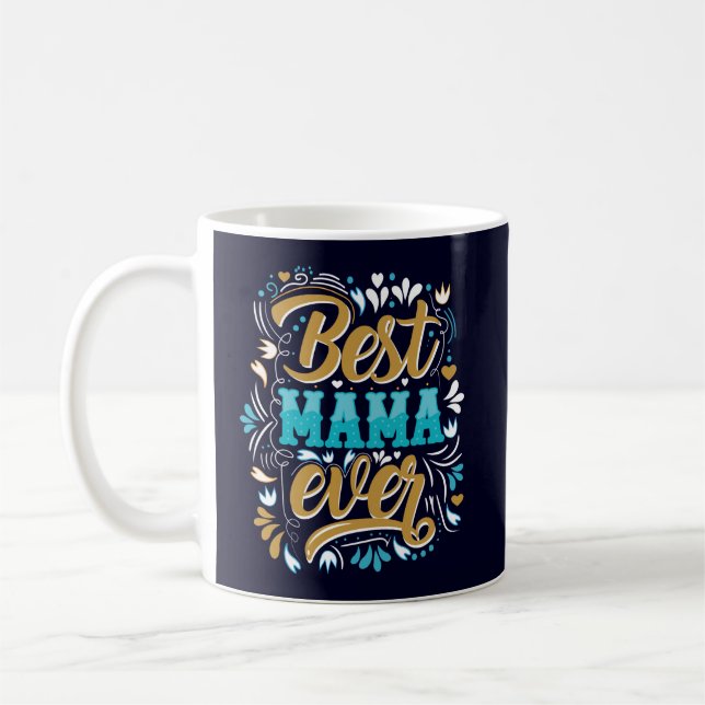 Beste Mama überhaupt Retro-Schwung Kaffeetasse (Links)