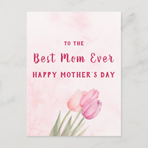 Beste Mama überhaupt Sanftes rosa Floral Muttertag Postkarte
