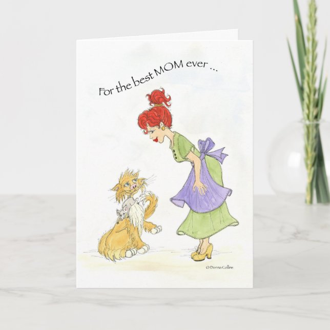 Beste Mama und Katze Geburtstagskarte Karte (Vorderseite)