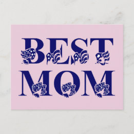 Beste Mama USA Flag Text Postkarte