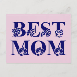 Beste Mama USA Flag Text Postkarte