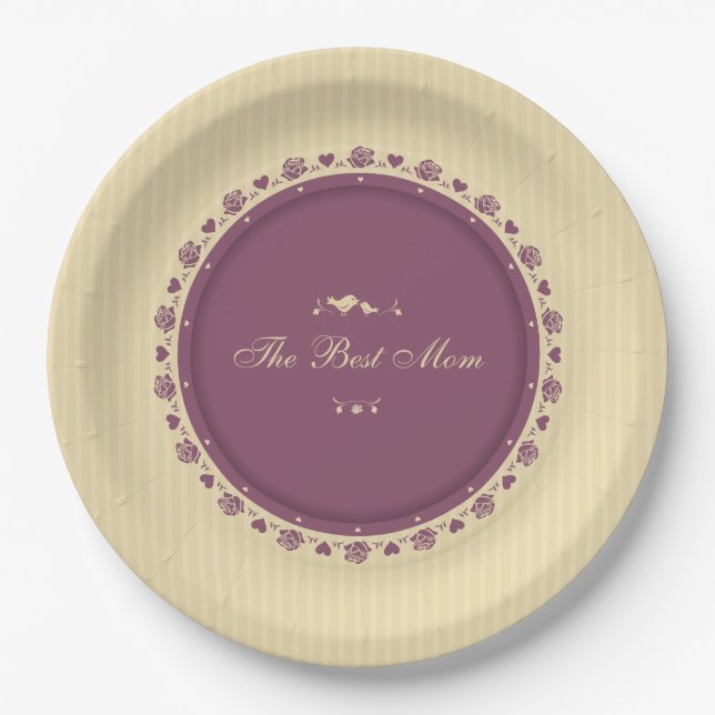 Beste Mama Vintag Muttertag | Papierplatte Pappteller (Vorderseite)