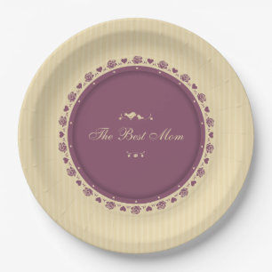 Beste Mama Vintage Muttertag Papierplatte Pappteller