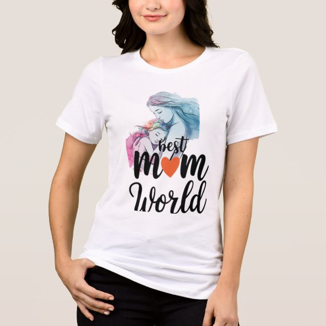 Beste Mama-Welt Tri-Blend Shirt (Vorderseite)