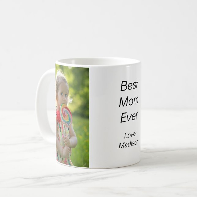 Beste Mama Zwei Foto Kaffeetasse (Vorderseite Links)