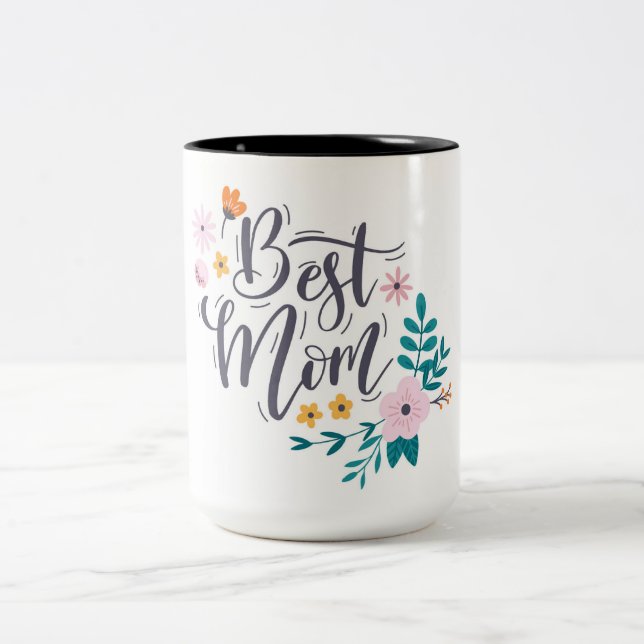 Beste Mama Zweifarbige Tasse (Mittel)