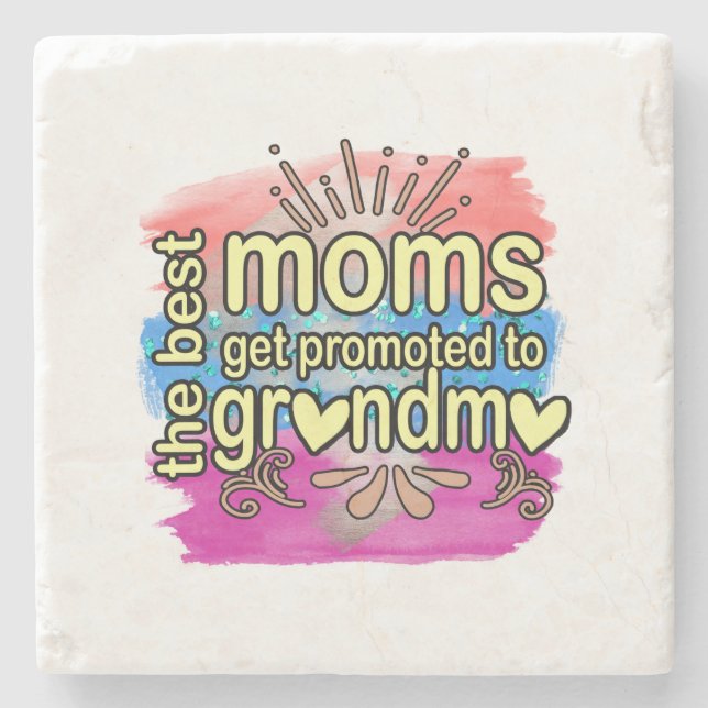 Beste Mamas werden für Oma beworben Steinuntersetzer (Vorderseite)