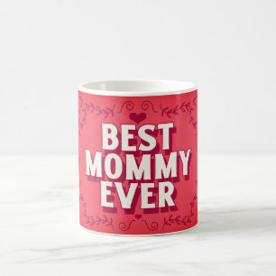 Beste Mami Aller Roter Schriftrollen-Herzen Mutter Kaffeetasse