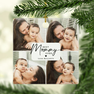 Beste Mami Aller Zeiten 4 Foto-Collage Personalisi Keramikornament