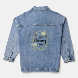 Beste Mami-Ever-Frauen-Blume Dekoration Mama Jeansjacke