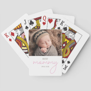 Beste Mami seit Jahr Foto Script Schrift Herz Spielkarten