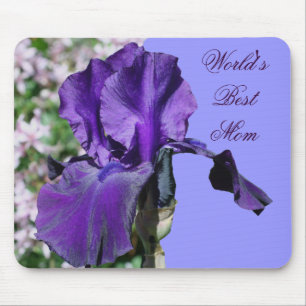 Beste Mamma-lila Iris-Blumen-Foto Mousepad