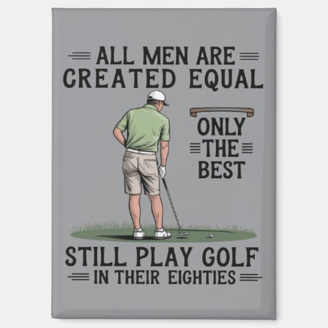 Beste Männer spielen Golf Eighties Lustiger Golfer Magnet (Vorderseite)