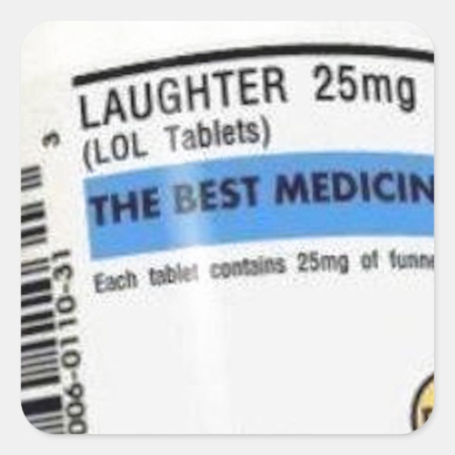 Beste Medizin Quadratischer Aufkleber (Vorderseite)