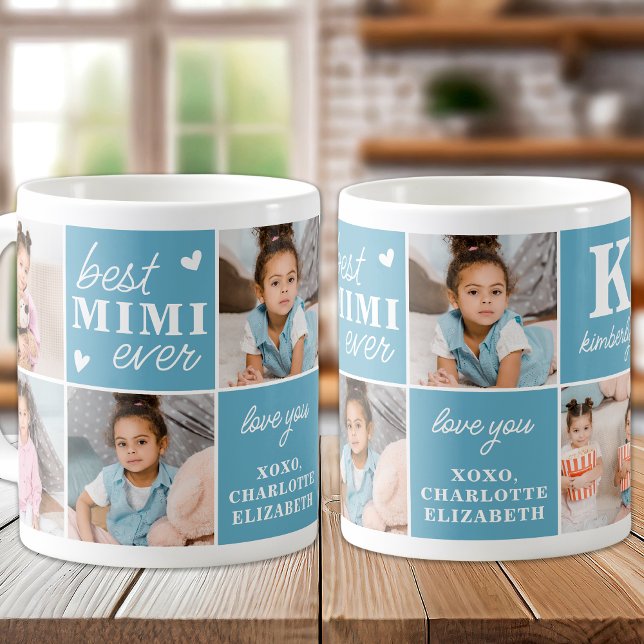 Beste MIMI je Custom 7 Foto Collage Großmutter Kaffeetasse (Von Creator hochgeladen)