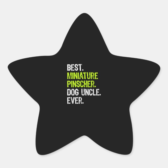 Beste Miniatur Pinscher Dog Onkel je Geschenkideen Stern-Aufkleber (Vorderseite)