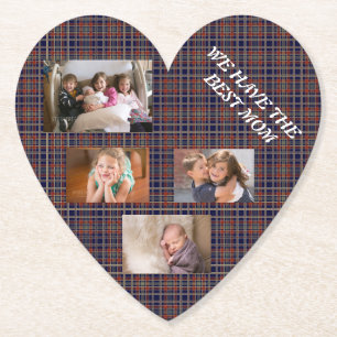 Beste Mom im Tartan Karomuster White Freestyle-Sch Untersetzer