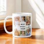 Beste Momma je - Muttertagsfoto-Collage Kaffeetasse<br><div class="desc">Feiern Sie Ihre Mama mit der "Best Momma Ever" Mother's Day Foto Collage Coffee Tasse. Dieser personalisierte Schlamm zeichnet sich durch eine wunderschön gestaltete Collage aus gepflegten Fotos aus, in der besondere Momente und Erinnerungen eingefangen werden. Die herzliche Nachricht "Best Momma Ever" fügt eine liebevolle Touch hinzu. Es ist aus...</div>
