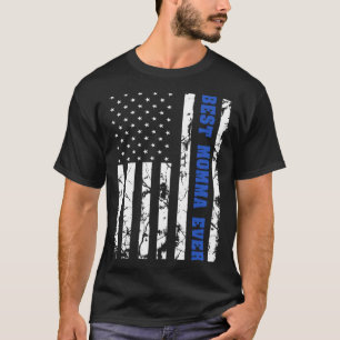 Beste Momma je US Vintag Flag Patriotische Eltern T-Shirt