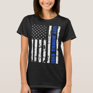 Beste Momma je US Vintag Flag Patriotische Eltern T-Shirt