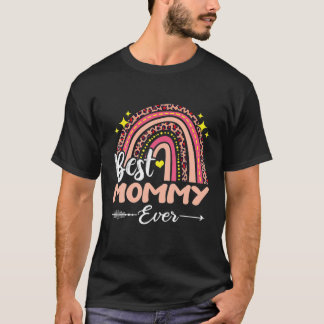 Beste Mommy je Leopard Rainbow Happy Mother Day T-Shirt