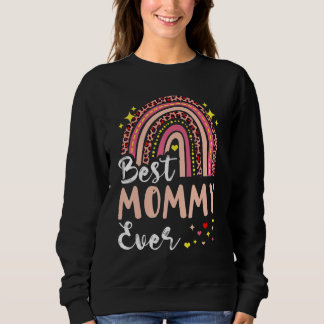 Beste Mommy je Pink Leopard Mama Funny Mother Sweatshirt