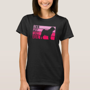 Beste Mops Mama je Rosa Vintager Hund Frauen Mutte T-Shirt